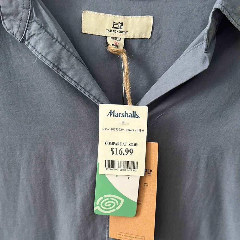 Women’s Blue Button Up  Shirt - Picture 2 of 3